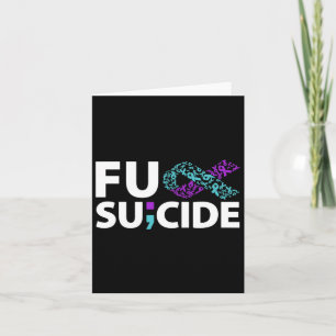 Fu Suicide Prevention Awareness Semicolon Ribbon Card