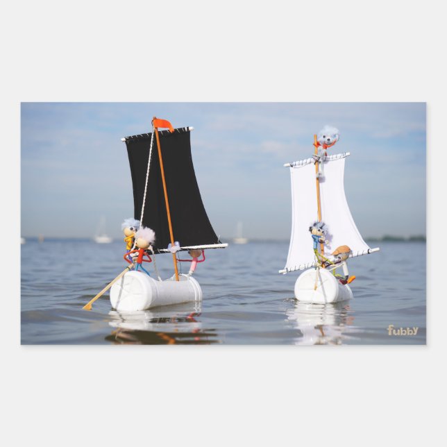 Fubbies at sea against plastic pollution. sticker (Front)