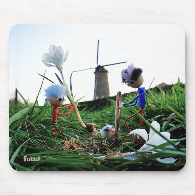 Fubbies in a mill plant a crown ball. mouse pad (Front)