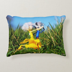 Fubby dolls dancing with Daffodil dress. Accent Pillow