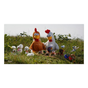 Fubby dyeing eggs from chickens Easter Poster