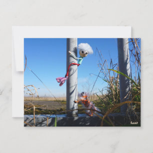 Fubby fantasy, fleeing an animal. postcard