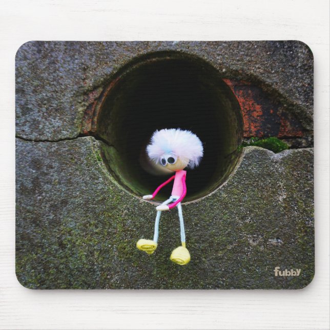 Fubby puppetry sitting in a wall. mouse pad (Front)
