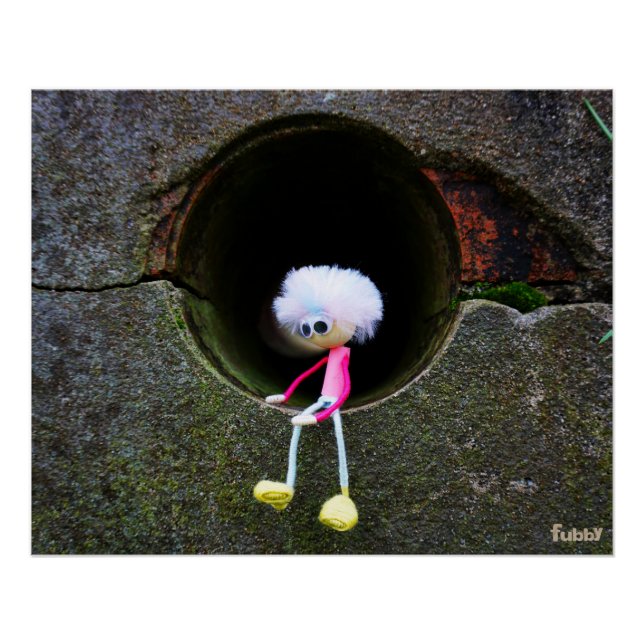 Fubby puppetry sitting in a wall. poster (Front)