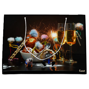 Fubby's New Year's celebration with holidays. Large Gift Bag