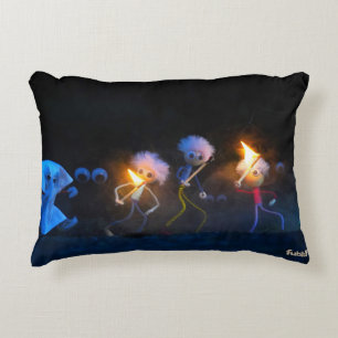 Fubby's on a ghost hunt, Halloween prank. Accent Pillow