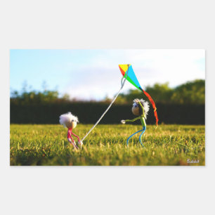 Fubby's playing together with a kite. sticker