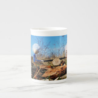Fubby's saw the tree trunk. bone china mug