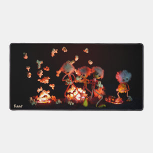Fubby's with popcorn explosion from lava holes. desk mat