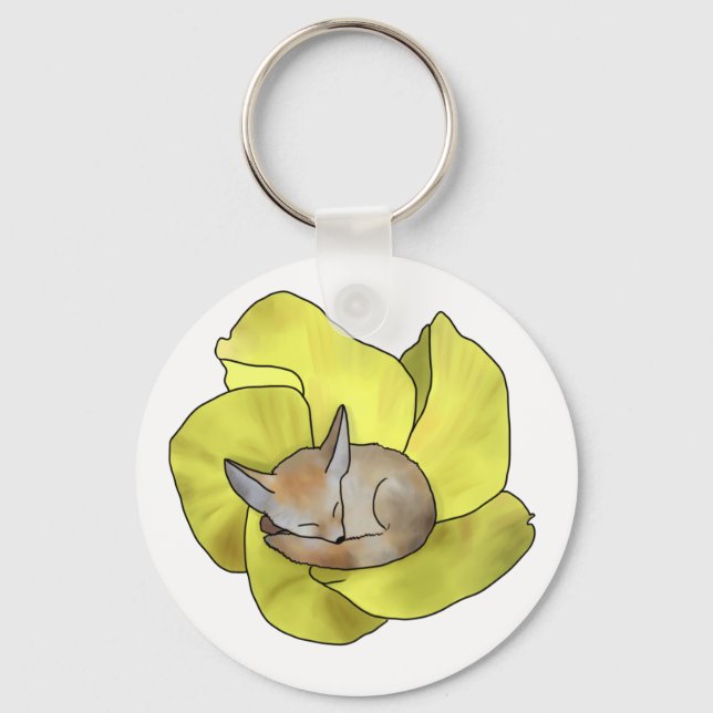 Fuchs in Blüte  Keychain (Front)