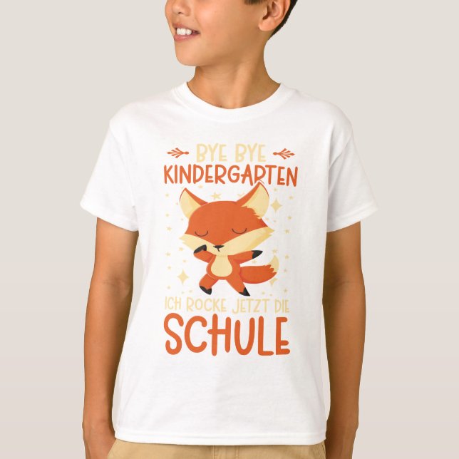Fuchs Schulkind Jungen Mädchen Schulanfang T-Shirt (Front)