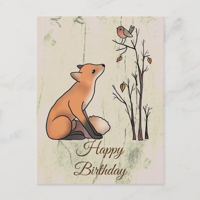 Fuchs und Rotkehlchen Postcard (Front)