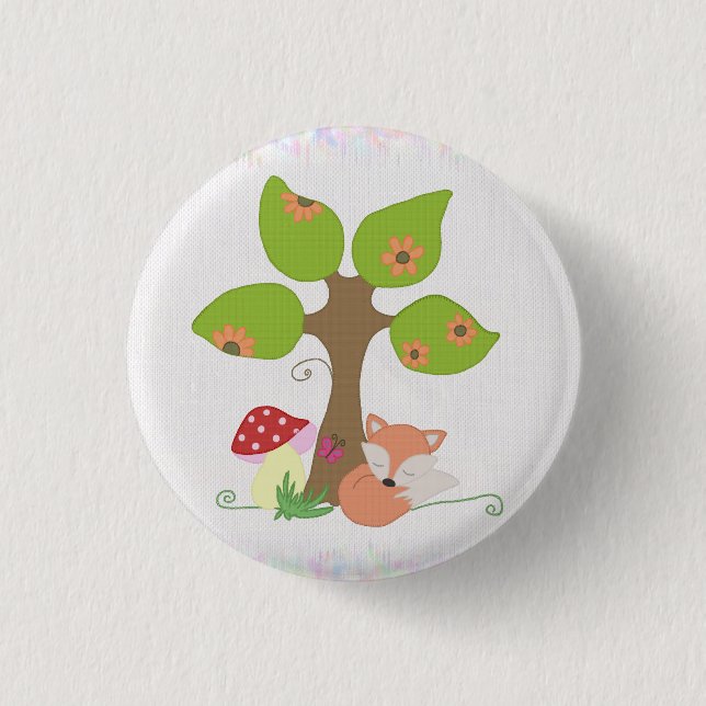 Fuchs unterm Baum 1 Inch Round Button (Front)