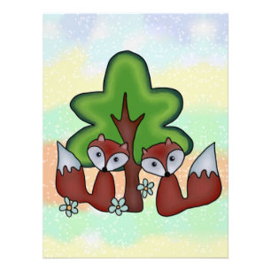 Füchse mit Baum  Photo Print