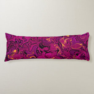 Fuchsia abstract fluid art, bold pink texture body body pillow