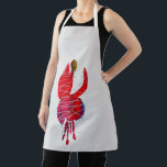 Fuchsia abstract watercolor floral apron<br><div class="desc">Abstract original art design by watercolor artist of pink Fuchsia flower with silver line design. Modern contemporary fine art design. Colourful floral art.</div>