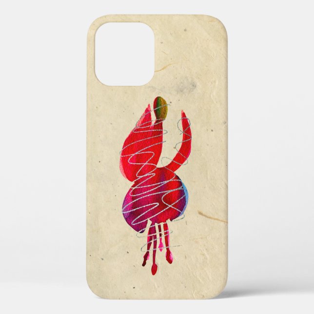 Fuchsia abstract watercolor floral Case-Mate iPhone case (Back)