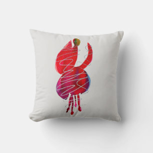 Fuchsia abstract watercolor floral throw pillow