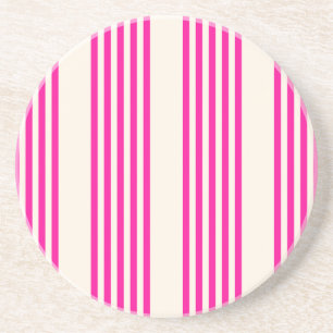 Fuchsia and beige five stripes pattern coaster