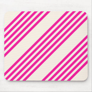Fuchsia and beige five stripes pattern mouse pad
