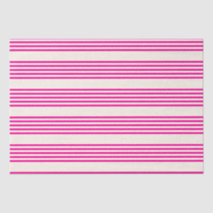 Fuchsia and beige five stripes pattern tissue paper