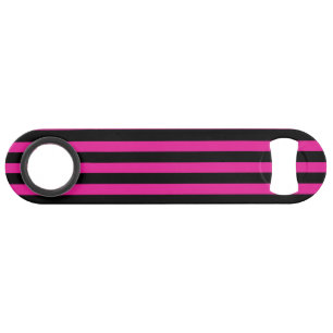 Fuchsia and black candy stripes bar key
