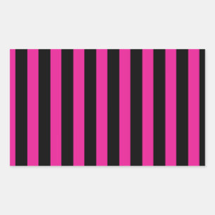 Fuchsia and black candy stripes sticker