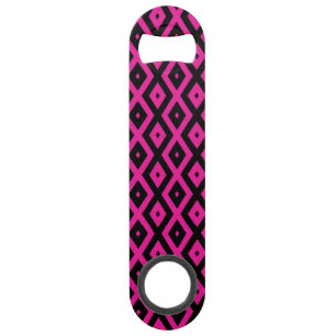 Fuchsia and black diamond pattern bar key