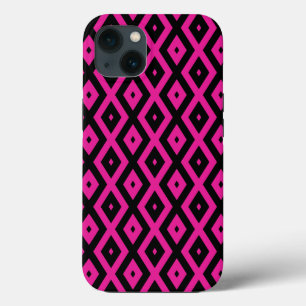 Fuchsia and black diamond pattern Case-Mate iPhone iPhone 13 Case