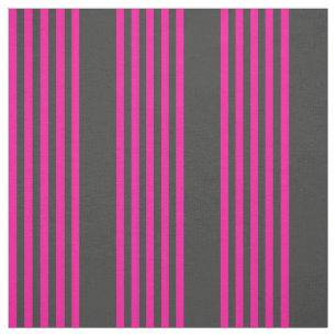 Fuchsia and charcoal five stripes pattern fabric