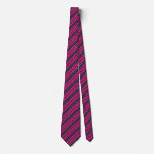 Fuchsia and charcoal five stripes pattern tie