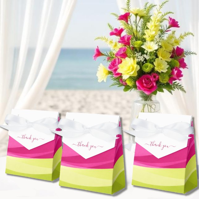 Fuchsia and Lime Green Favor Boxes (Fuchsia and Lime Green Wedding Favor Boxes)