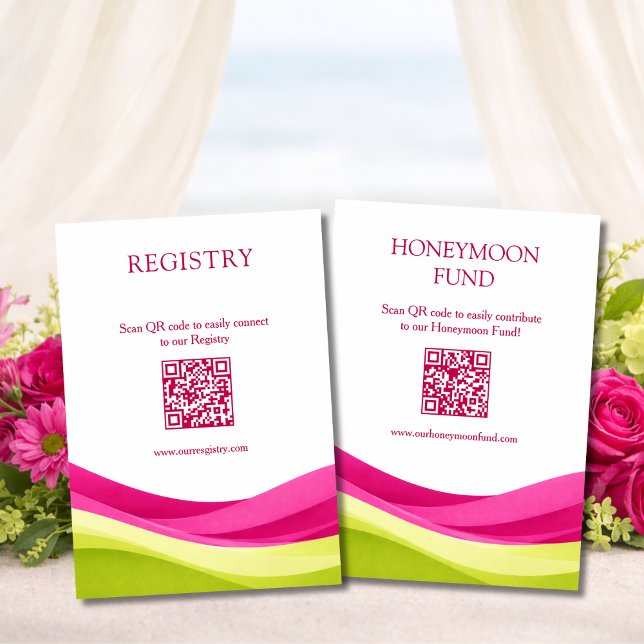 Fuchsia and Lime Green Registry & Honeymoon Fund Enclosure Card (Fuchsia and Lime Green Registry & Honeymoon Fund Enclosure Card)