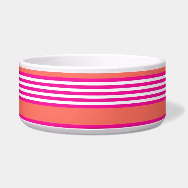 Fuchsia and living coral five stripes pattern (Front)