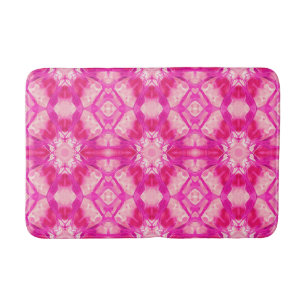 Fuchsia and Pastel Pink Tie Dye Pattern Bath Mat