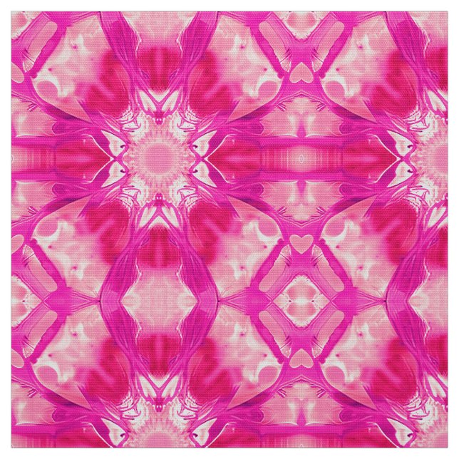 Fuchsia and Pastel Pink Tie Dye Pattern  Fabric (Swatch)