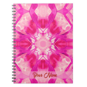 Fuchsia and Pastel Pink Tie Dye Pattern Notebook