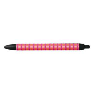 Fuchsia and Tangerine Plaid Pen