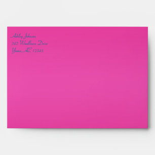Fuchsia and Turquoise A7 Envelope for 5"x7" Sizes