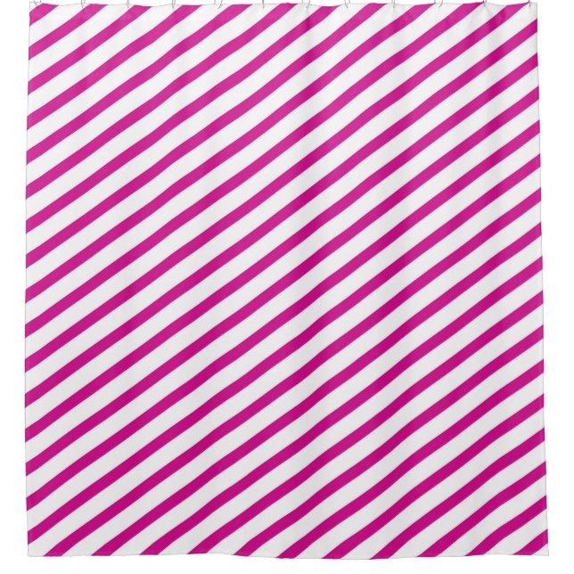 Fuchsia and White Diagonal Stripes Modern (Front)