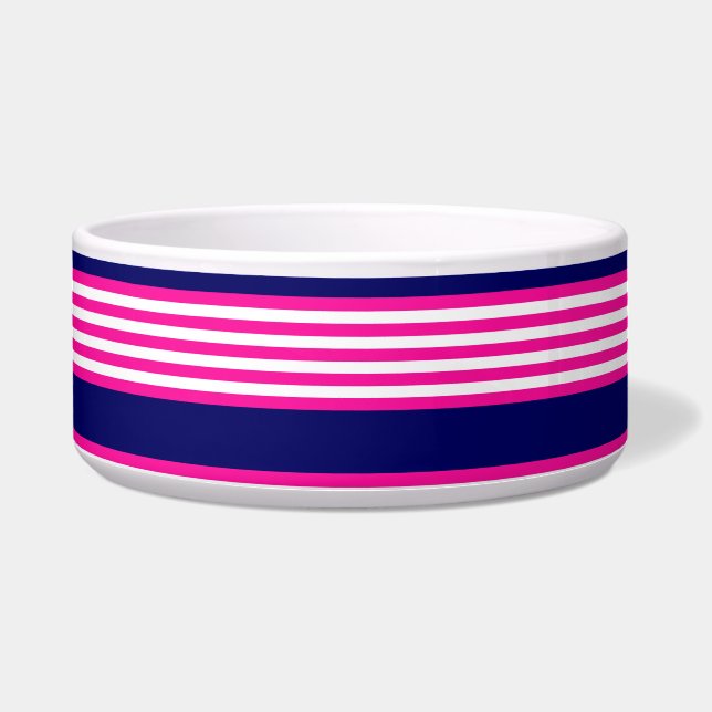 Fuchsia and white five stripes pattern with blue (Front)