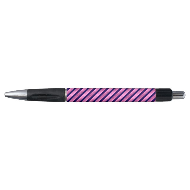 Fuchsia and white five stripes pattern with blue pen (Front)