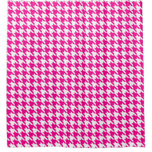 Fuchsia and White Houndstooth Pattern