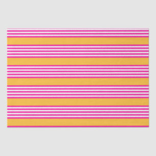Fuchsia and yellow five stripes pattern tissue paper