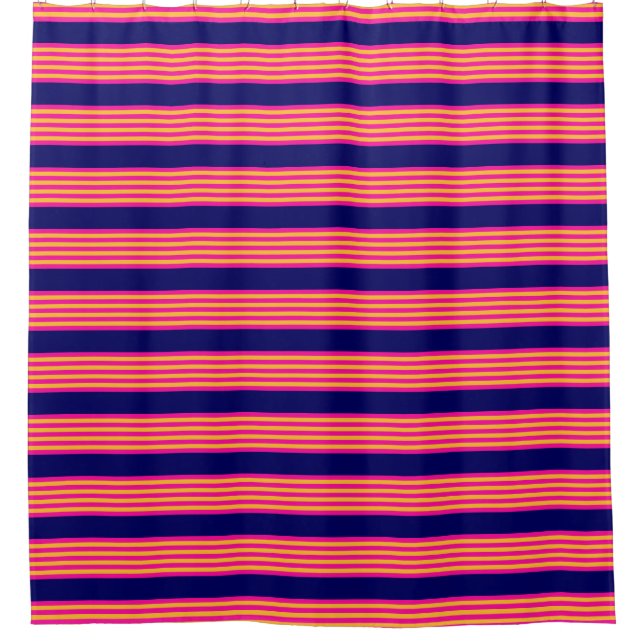 Fuchsia and yellow stripes with navy blue (Front)