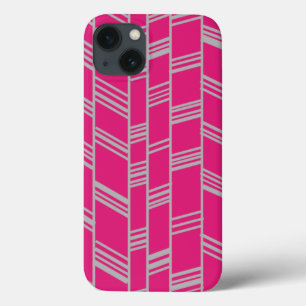 Fuchsia Art Deco Lines  iPhone 13 Case