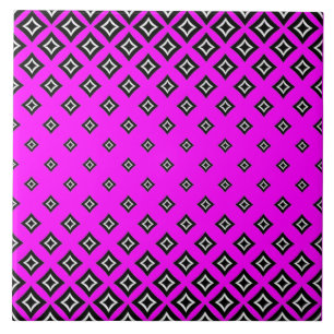 Fuchsia Background and Geometric Square Pattern Tile