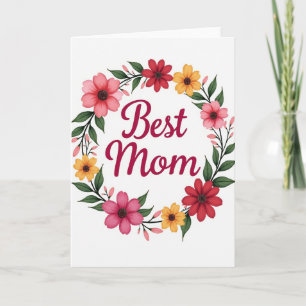 Fuchsia Best Mom Floral Card