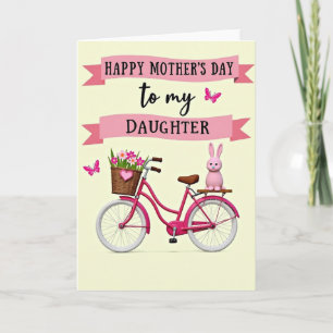 Fuchsia Bike Happy Mothers Day Card
