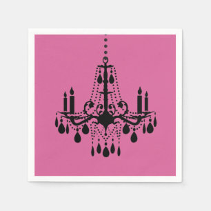 Fuchsia & Black Chandelier Napkin
